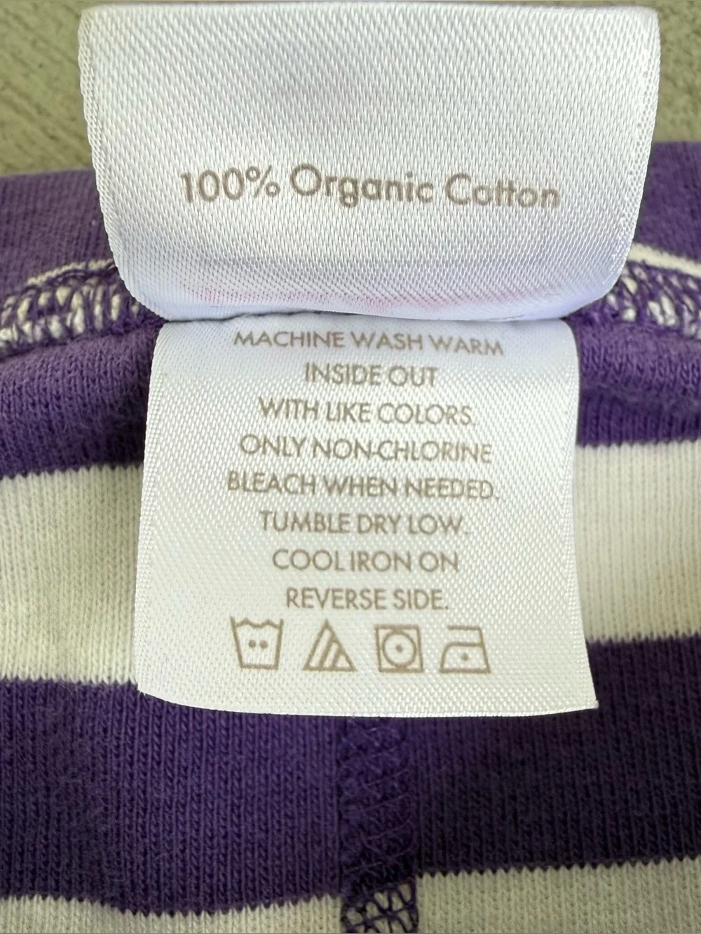 Hanna Andersson PJs Kids 4 100% Organic Cotton Purple White Striped Short Johns